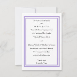 ダブルラベンダートリム – 3x5結婚式招待状 招待状