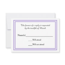 ダブルラベンダートリム – RSVPカード