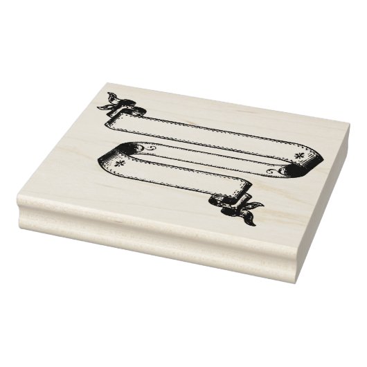 ダブルリボンバナーヴィンテージラバーアートスタンプ ラバースタンプ (スタンプ)