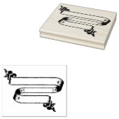 ダブルリボンバナーヴィンテージラバーアートスタンプ ラバースタンプ (押印)