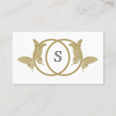 ダブルリングや輪バタフライモノグラム結婚ズ座席表 プレイスカード (裏面)