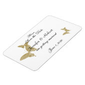 ダブルリングや輪蝶の結婚式の日付を保存 マグネット (左側)