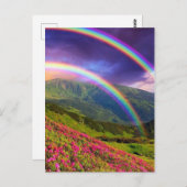 ダブルレインボーの風景 ポストカード (正面/裏面)