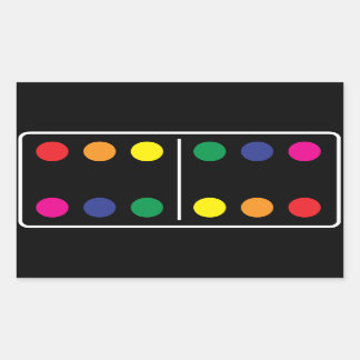 ダブルレインボードミノステッカー 長方形シール