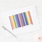 ダブルレインボーバーコード 長方形シール (封筒)