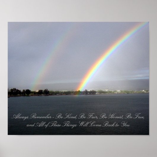 ダブルレインボー写真ポスター ポスター (正面)