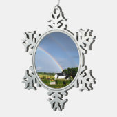 ダブルレインボー スノーフレークピューターオーナメント (右)