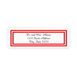 ダブルレッドトリム – 差出人住所ラベル ラベル