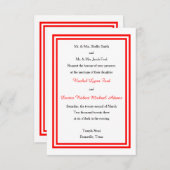 ダブルレッドトリム–3x5結婚式招待状 招待状 (正面/裏面)