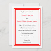 ダブルレッドトリム-5x7結婚式招待状 招待状 (正面)