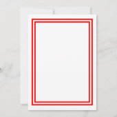 ダブルレッドトリム-5x7結婚式招待状 招待状 (裏面)