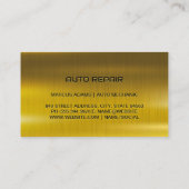 ダブルレンチ |メタリック金ゴールド |自動サービス 名刺 (裏面)
