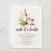 ダブルワインジョイントバースデーパーティー 招待状 (正面)