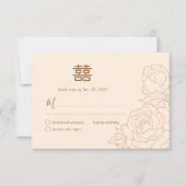 ダブル中国のハエレガントピネス・ウェディングRSVP (正面)