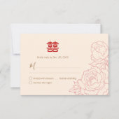 ダブル中国のハエレガントピネス・ウェディングRSVP (正面)