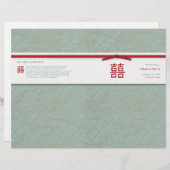 ダブル中国のハピネス印刷可能結婚式 プログラム (正面/裏面)