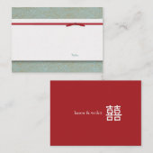 ダブル中国のハピネス結婚のテーブル座席表 プレイスカード (正面/裏面)