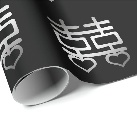 ダブル中国のハピネス結婚のハート詳細V1 ラッピングペーパー (ロールコーナー)