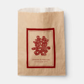 ダブル中国のハピネス結婚のフローラ紙削減 フェイバーバッグ (正面)