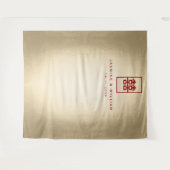 ダブル中国のハピネス結婚の背景 タペストリー (正面(横))