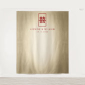 ダブル中国のハピネス結婚の背景 タペストリー (正面)