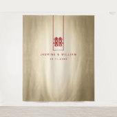 ダブル中国のハピネス結婚の背景 タペストリー (正面)