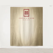 ダブル中国のハピネス結婚の背景 タペストリー (正面)