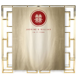 ダブル中国のハピネス結婚の背景 タペストリー