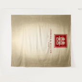 ダブル中国のハピネス結婚の背景 タペストリー (正面(横))