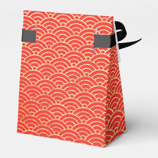 ダブル中国のハピネス結婚の金金ゴールド赤ファ フェイバーボックス (裏面サイド)