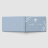 ダブル中国のハピネス結婚ズダスティブルー ゲストブック (全面)