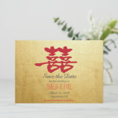 ダブル中国のハピネス結婚 – 日付を保存 セーブザデート (スタンド正面)