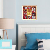 ダブル中国のハピネス赤金ゴールド家族の写真 箔ポスター (インサイチュ (寝室))