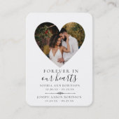 ダブル写真追悼式ハート祈りの言葉カード 名刺 (正面)