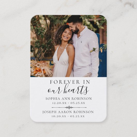 ダブル写真追悼式祈りの言葉カード 名刺 (正面)