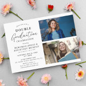 ダブル卒業お祝い大学院写真 招待状