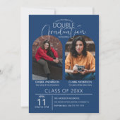 ダブル卒業アーチ写真 卒業式 招待状 (正面)
