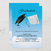 ダブル卒業ハットトス招待状 招待状 (正面/裏面)