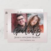 ダブル卒業パーティー招待状 ポストカード (正面/裏面)