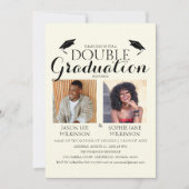 ダブル卒業パーティー2枚の写真 招待状 (正面)