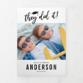 ダブル卒業写真パーティの招待状 三つ折り招待状 (カバー)