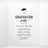 ダブル卒業写真パーティの招待状 三つ折り招待状 (内部中)