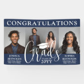 ダブル卒業3 Photo Navy & Whiteジョイントパーティー 横断幕 (横)