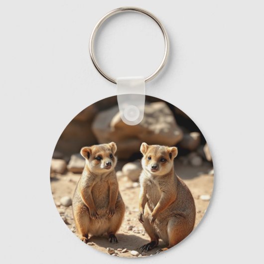 "ダブル可愛さ:オーストラリアのクッカツインズ" キーホルダー (正面)