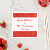 ダブル大事な行事誕生日とクリスマスナプキン スタンダードカクテルナプキン (インサイチュ)