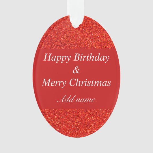 ダブル大事な行事誕生日とクリスマス装飾 オーナメント (正面)