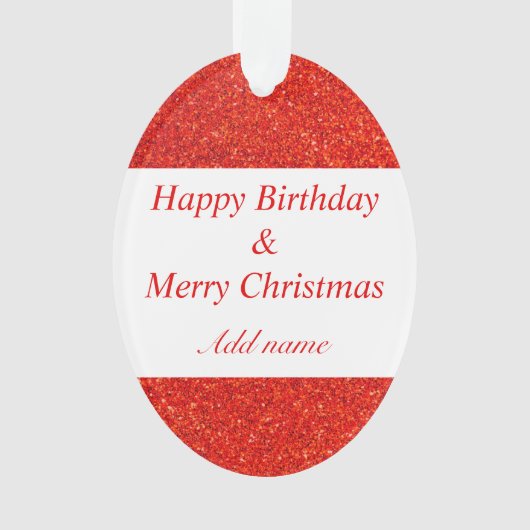 ダブル大事な行事誕生日とクリスマス装飾 オーナメント (正面)