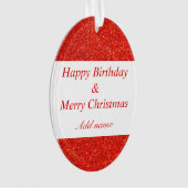ダブル大事な行事誕生日とクリスマス装飾 オーナメント (正面)