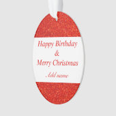 ダブル大事な行事誕生日とクリスマス装飾 オーナメント (正面)