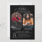 ダブル大学院アーチ写真卒業招待状 招待状 (正面)